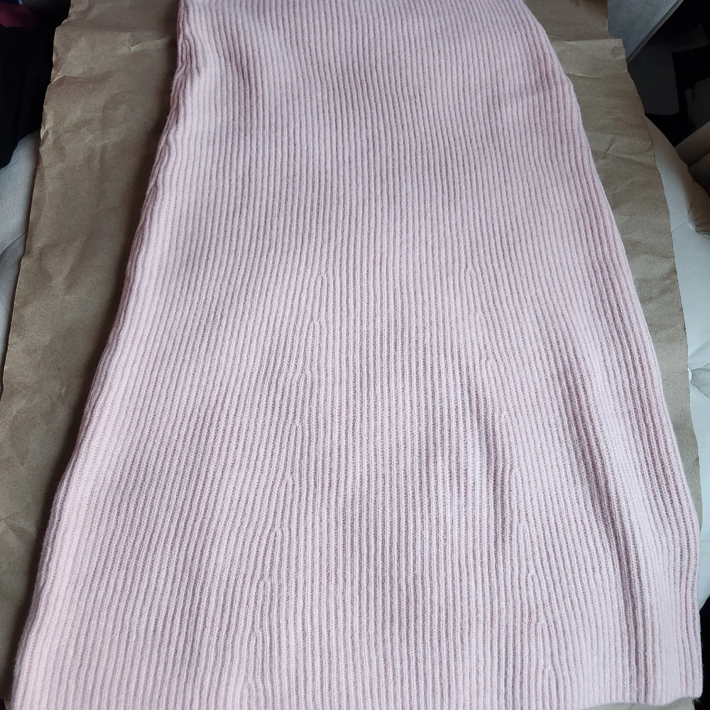 H&M KNIT-RIB Midi Skirt Pink Sz M NWT